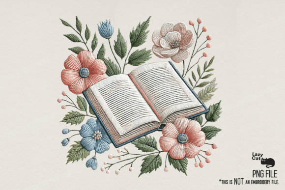 Review: Book Flower Embroidery PNG Clipart for Crafters
