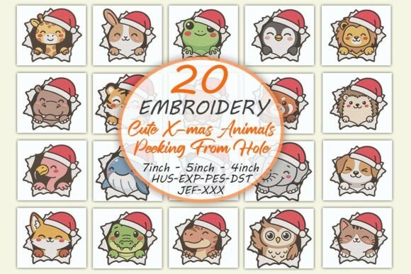 Review: Christmas Animals Peeking Embroidery Bundle