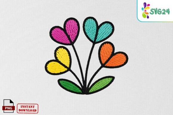 Review: Colorful Heart Flower Embroidery PNG for Holidays