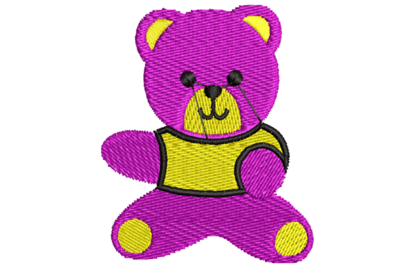 Review: Purple and Yellow Bear Embroidery Design